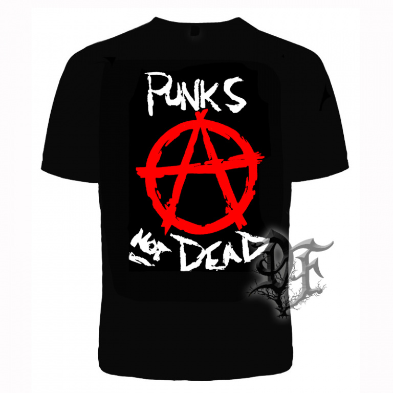 картинка Футболка Punks not dead надпись от магазина Darkforest