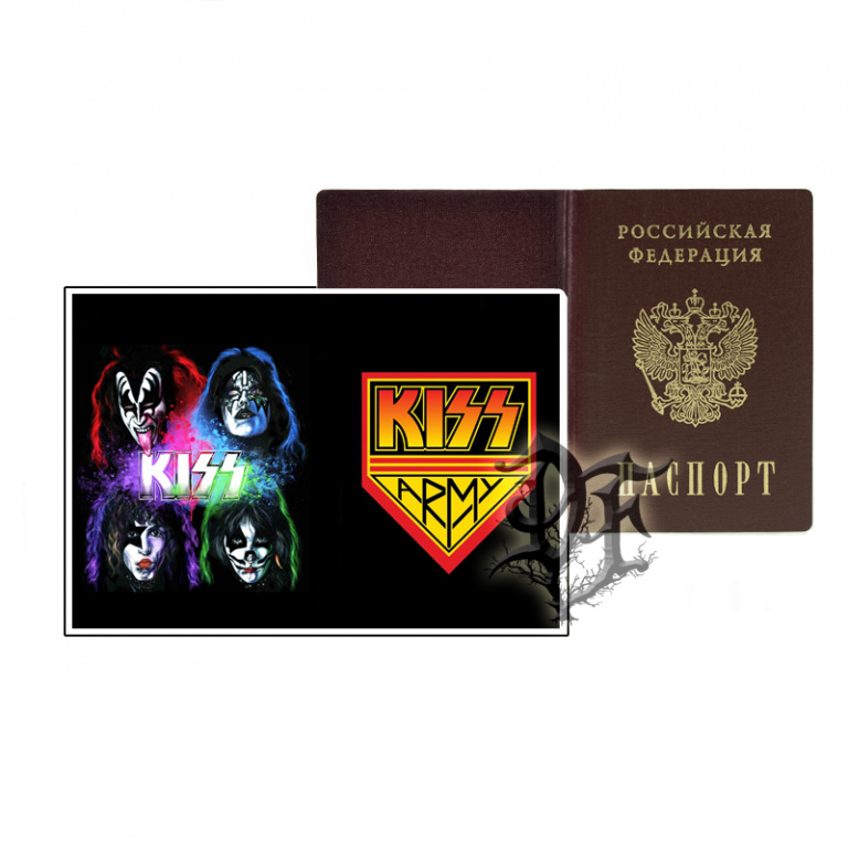 картинка Обложка для паспорта Kiss группа от магазина Darkforest