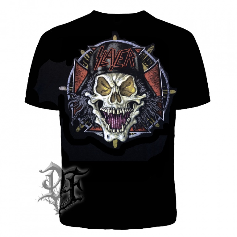 картинка Футболка Slayer череп с логотипом от магазина Darkforest