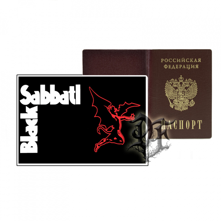 картинка Обложка для паспорта Black Sabbath надпись от магазина Darkforest
