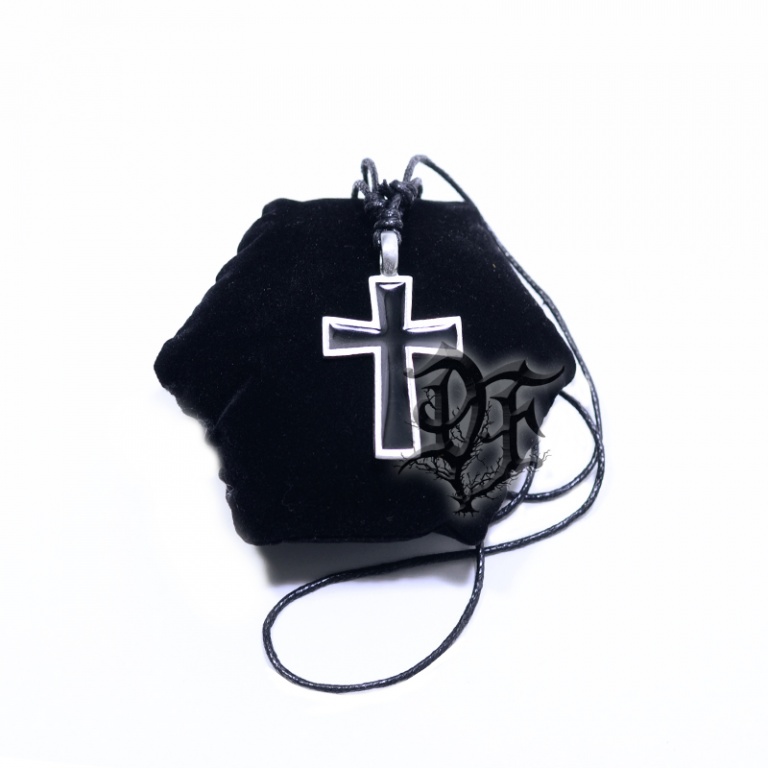 картинка Кулон Крест с эмалью чер. от магазина Darkforest