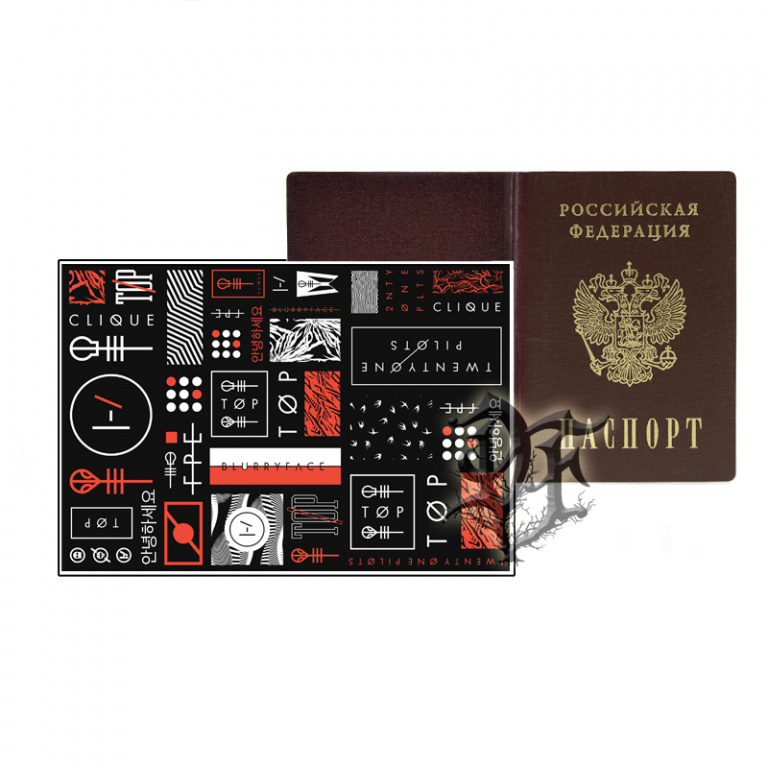 Обложка для паспорта Twenty One Pilots цветная