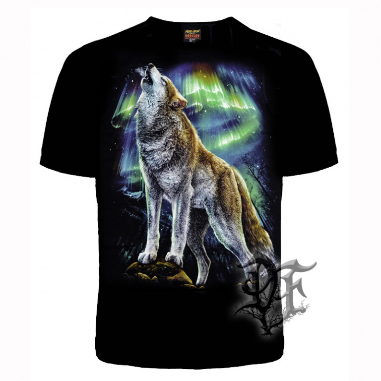картинка Футболка Волк и северное сияние от магазина Darkforest