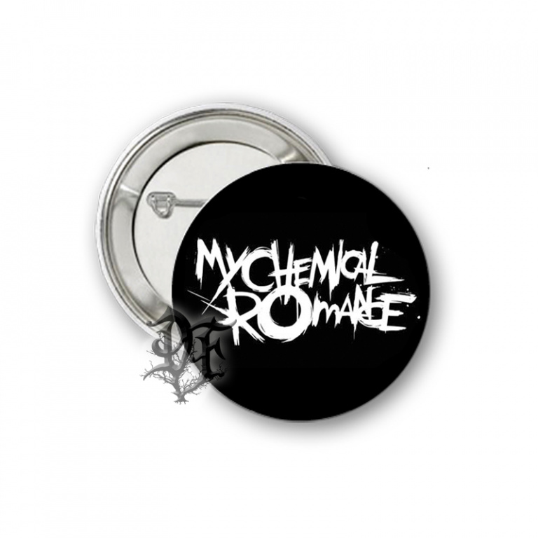 Значок My Chemical Romance надпись белая