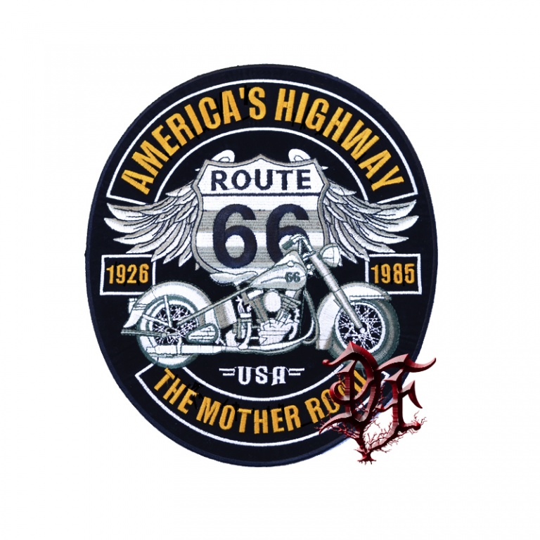 картинка Нашивка на спину Route 66 с мотоциклом от магазина Darkforest