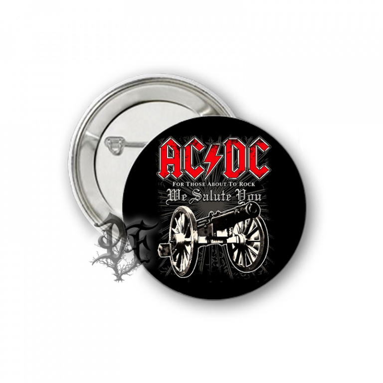 картинка Значок AC/DC черный пушка от магазина Darkforest