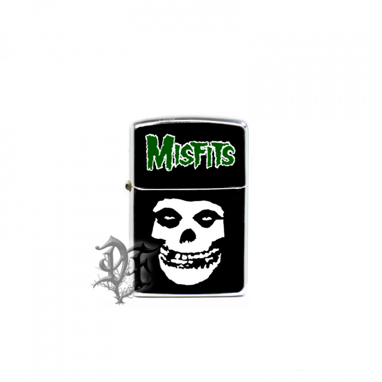 картинка Зажигалка Misfits логотип зеленая от магазина Darkforest