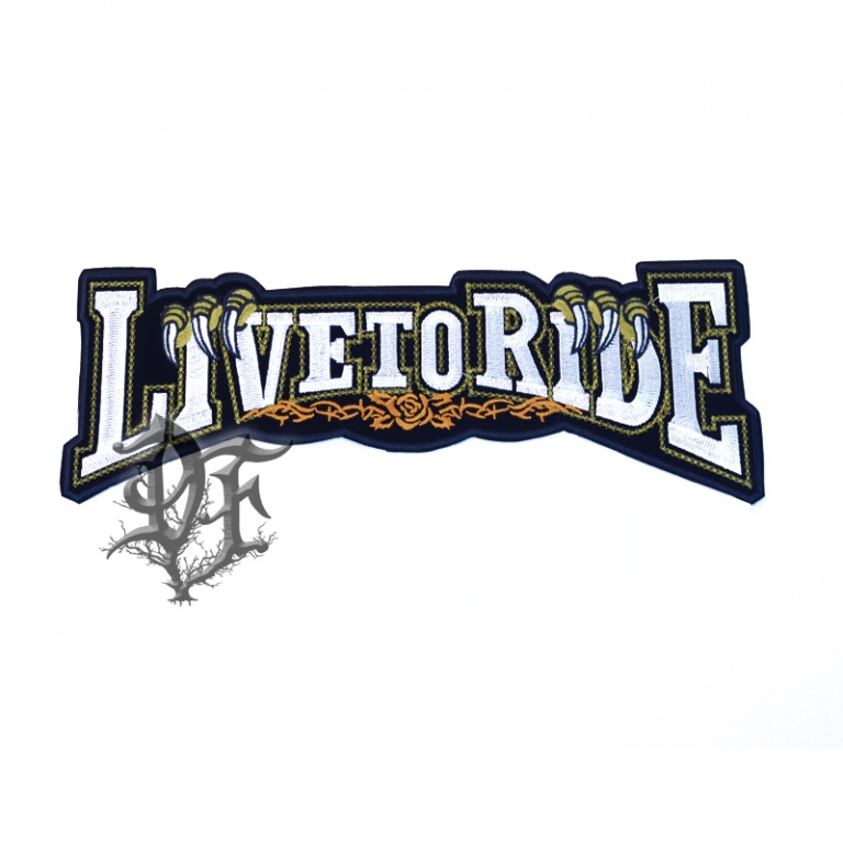 картинка Нашивка на спину Liveto Ride белая от магазина Darkforest