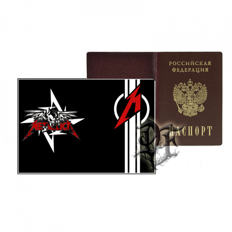 Обложка для паспорта Metallica логотип