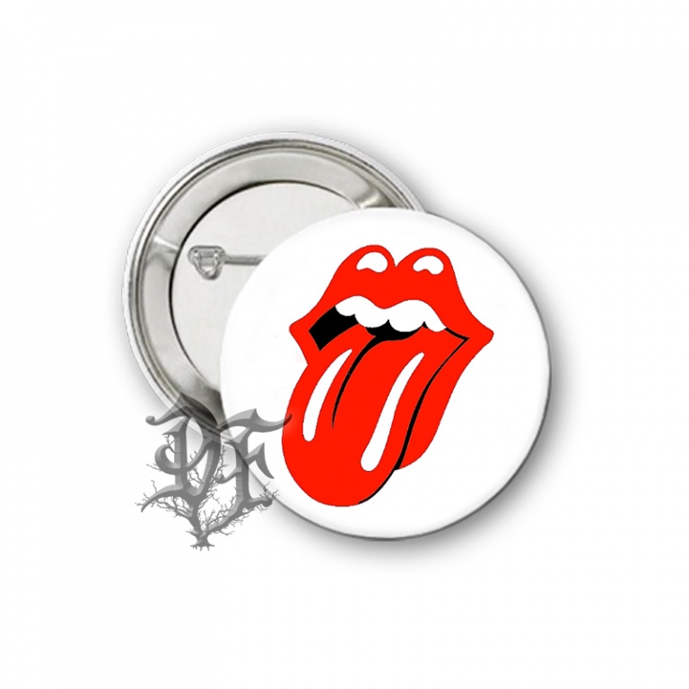 Значок Rolling Stones белый