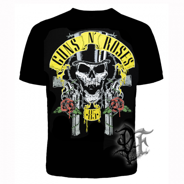 картинка Футболка Guns N' Roses череп с розами от магазина Darkforest