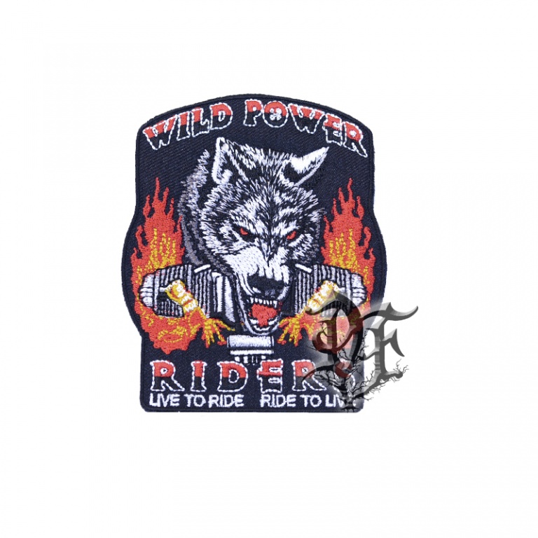 картинка Нашивка Волк с двигателем Wild Power от магазина Darkforest