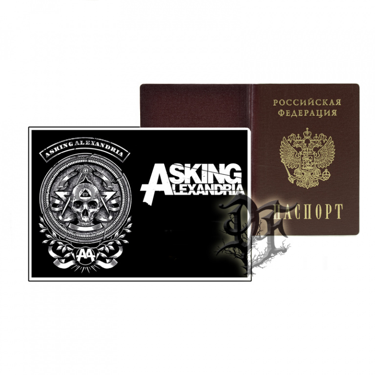Обложка для паспорта Asking Alexandria надпись