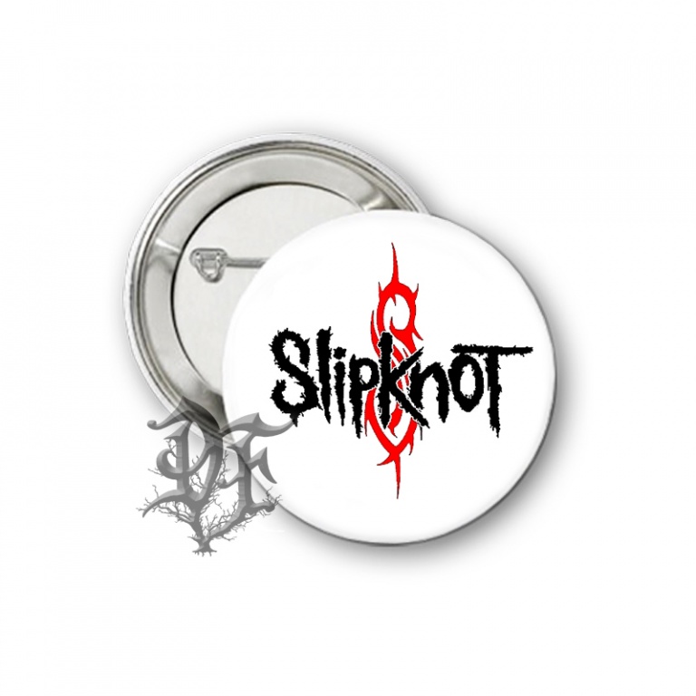 картинка Значок Slipknot белый от магазина Darkforest
