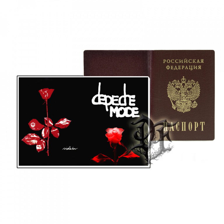 Обложка для паспорта Depeche Mode надпись