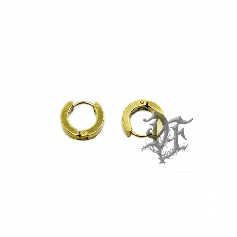 картинка Серьги кольца плоские золотые на застёжке от магазина Darkforest