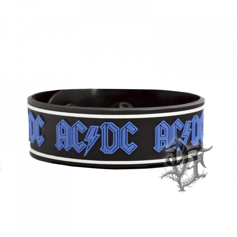 Браслет AC/DC силиконовый синий