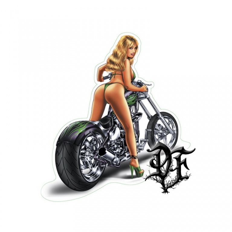 картинка Наклейка Девушка на мотоцикле от магазина Darkforest