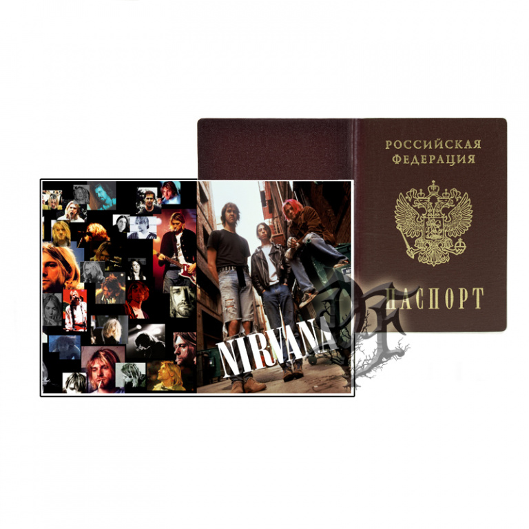 Обложка для паспорта Nirvana цветная