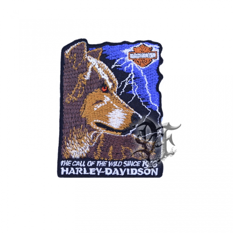 картинка Нашивка Harley Davidson с волком от магазина Darkforest