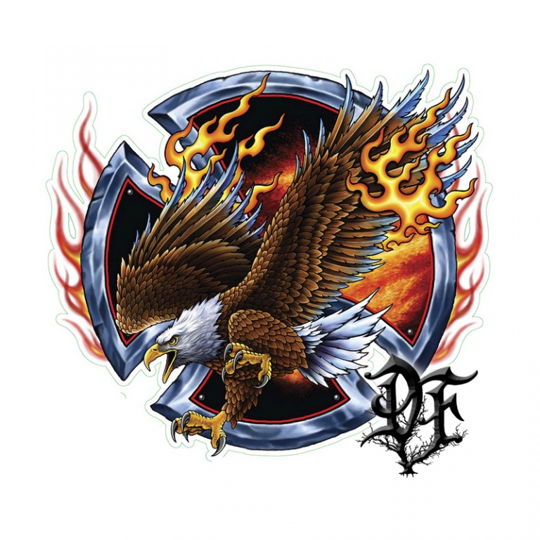 картинка Наклейка Огненный орел на кресте от магазина Darkforest